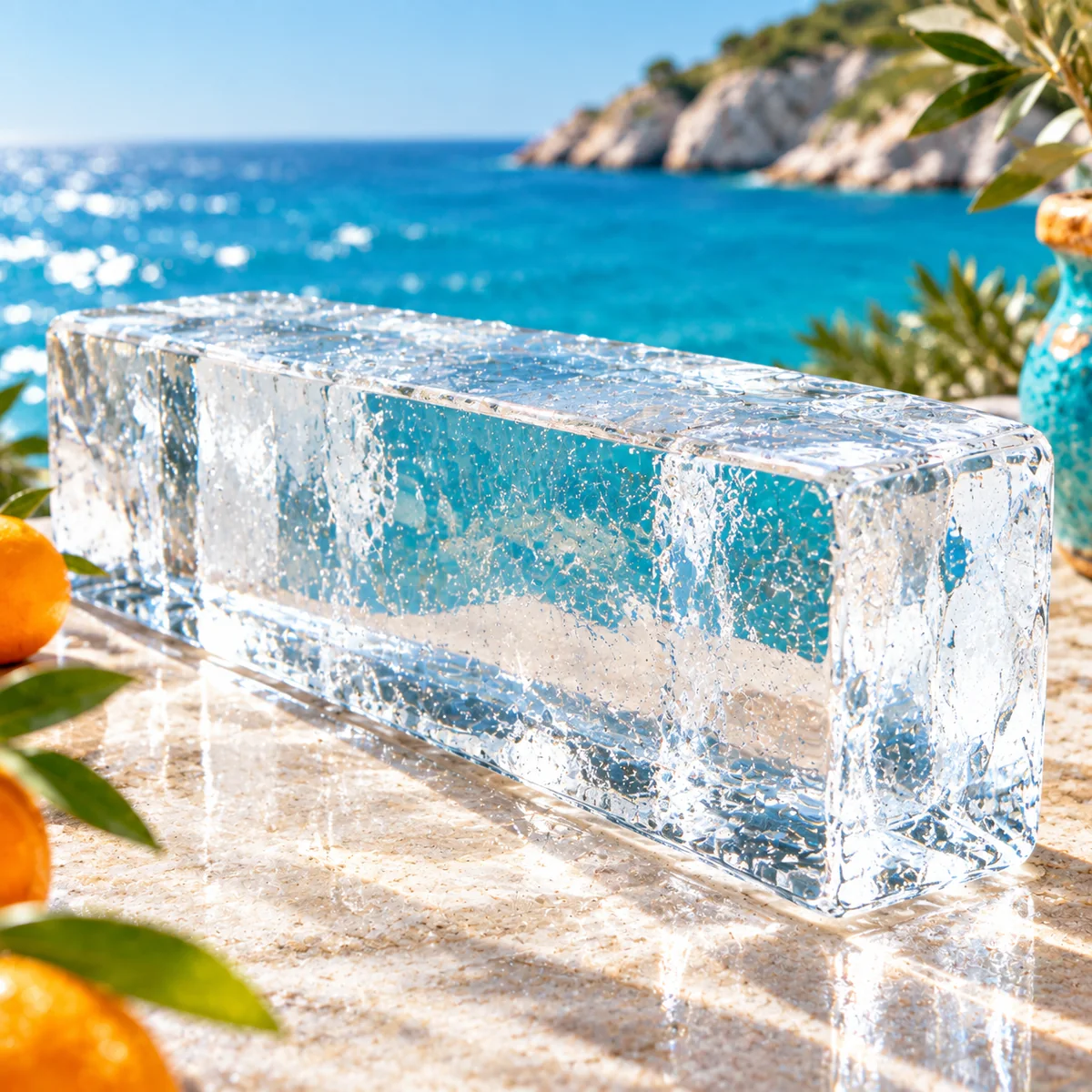 Bloc de glace transparent à sculpter
